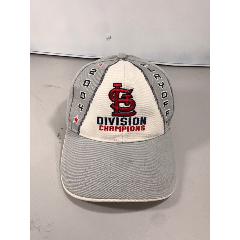 Vintage St Louis Cardinals 2004 Division Champions Hat Twins Enterprise MLB Grey